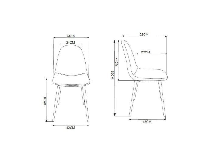 Silla de comedor modelo IRINA color azul