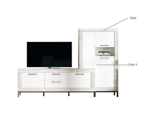 Conjunto muebles salón modelo DAKOTA Seven