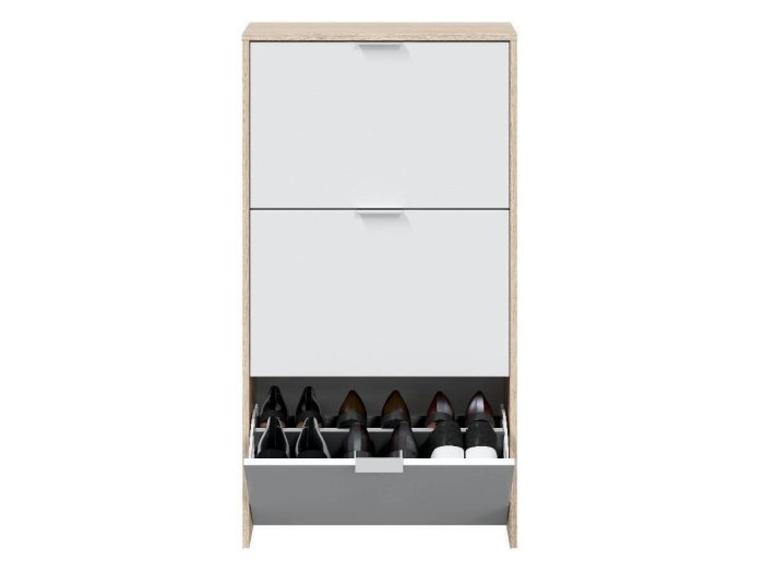 Zapatero 3 puertas modelo ICARUS roble y blanco