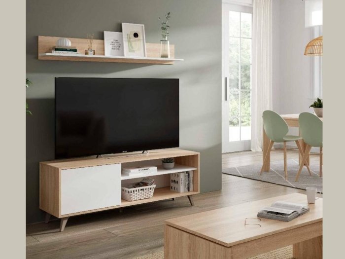 Mueble bajo para Tv con estanteria...