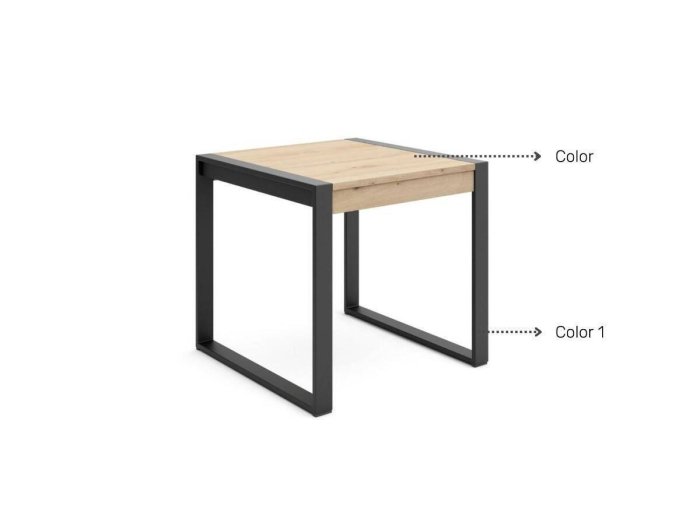 Mesa cuadrada extensible de pata deslizante modelo BEL