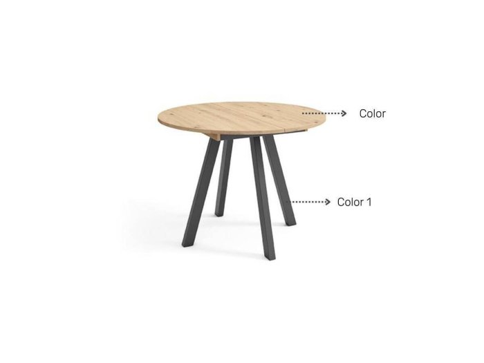 Mesa de comedor redonda extensible modelo SAN