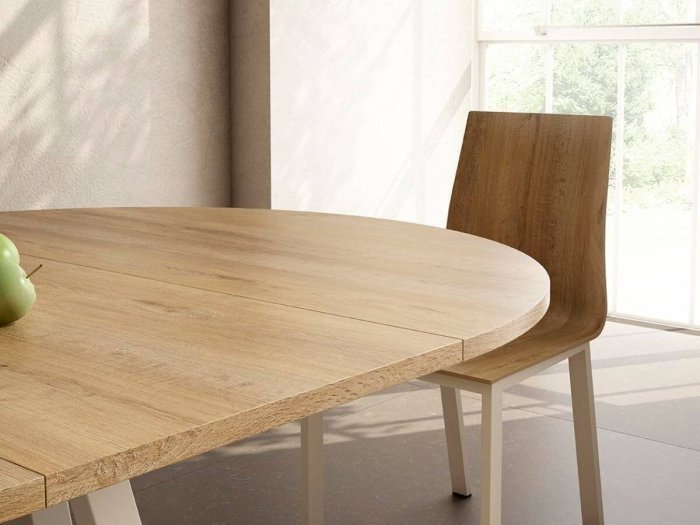 Mesa de comedor redonda extensible modelo SAN