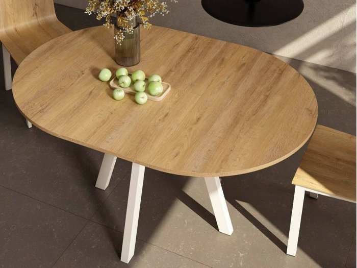 Mesa de comedor redonda extensible modelo SAN