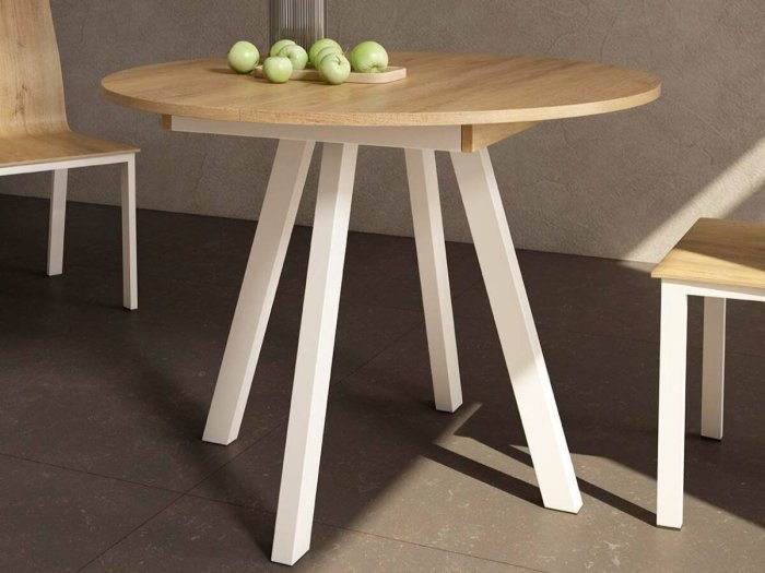 Mesa de comedor redonda extensible modelo SAN