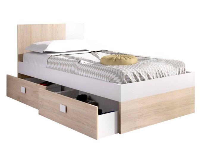 Cama individual con dos cajones modelo MENTA 2