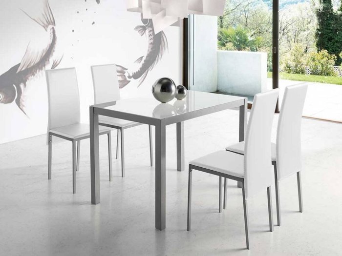 Conjunto mesa y sillas modelo MOUNTAIN color blanco