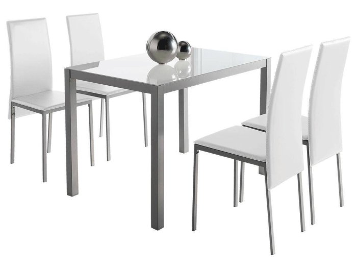 Conjunto mesa y sillas modelo MOUNTAIN color blanco 2