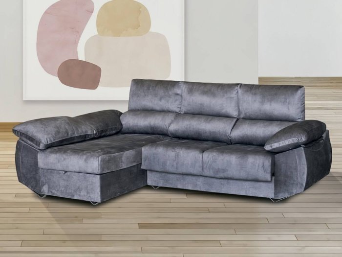 Chaisselongue con patas metálicas modelo SUECIA