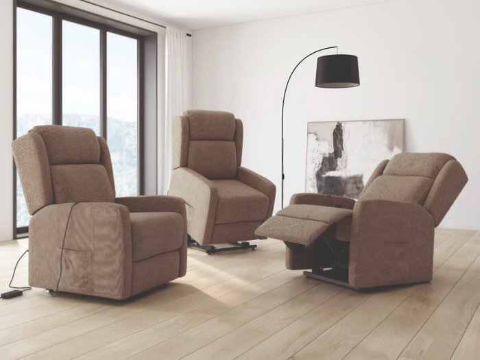 Sillón relax 2 motores y power-lift con ruedas modelo YAS