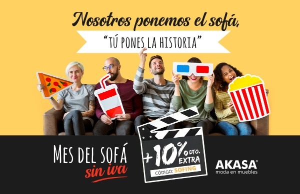 LLEGA EL MES DEL SOFÁ A AKASA MUEBLES. COMPRAS SIN IVA